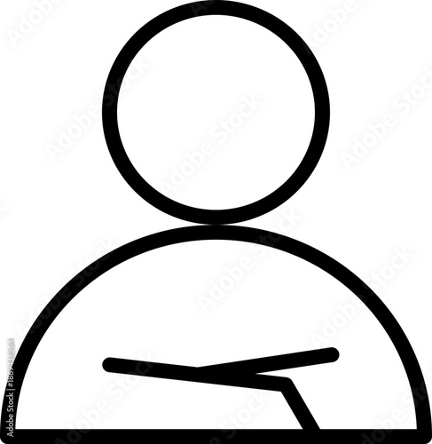 Confident Person Icon – Arms Crossed Stance Outline Vector