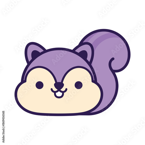 Purple Squirrel Vector Illustration