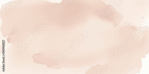 Soft nude watercolor stain background delicate beige blush texture abstract vector graphic resource