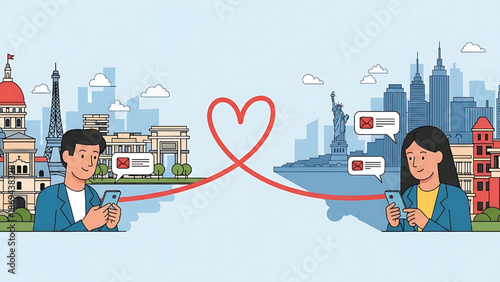 Digital romance across continents Connecting hearts globally through modern technology and mobile dating apps for long-distance relationships