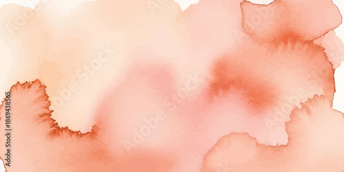 Gentle watercolor background vector in warm peach and blush pink gradient texture artistic wash
