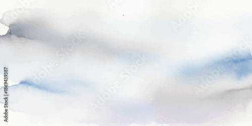 Soft Pastel Blue Gray Watercolor Background Abstract Vector Wash Texture