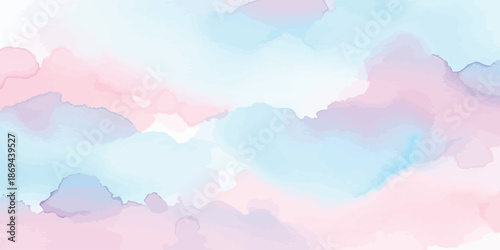 Dreamy Abstract Pastel Watercolor Background Wash Pink Blue Purple Vector Texture