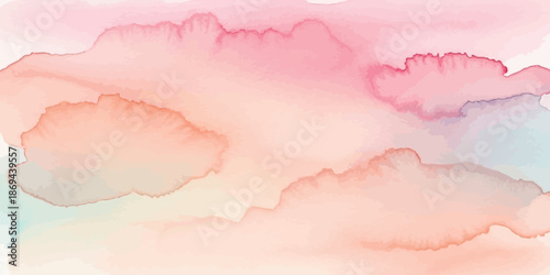 Pastel Pink and Peach Watercolor Abstract Background Texture Vector Wash