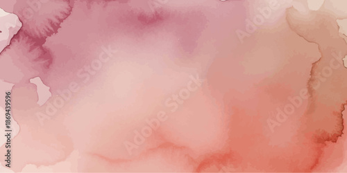 Abstract Rose Watercolor Background Vector Dusty Blush Pink Wash Texture