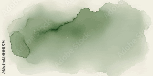 Modern Abstract Sage Green Watercolor Texture Background Vector Earthy Muted Green Alcohol Ink Stain Art with Blending Gradient Wash