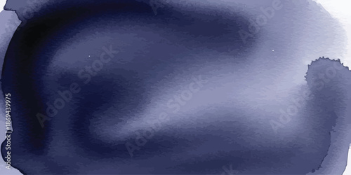Dark Indigo Blue Watercolor Wash Abstract Background Vector Graphic