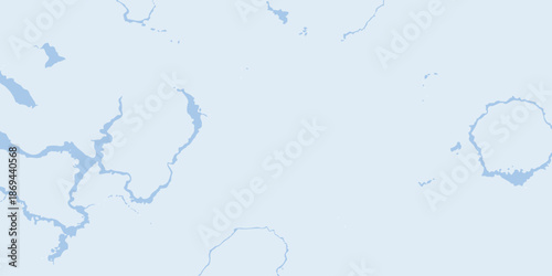 Abstract minimal light blue map pattern showing stylized rivers and water bodies on a pale background Icy geography vector texture