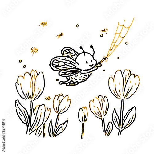 Whimsical Fairy Sitting Among Flowers