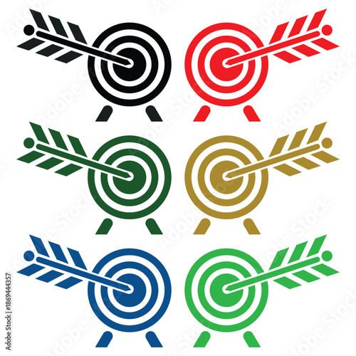 Professional Dartboard Target Icon Vector for Business Success and Goal Achievement Concept