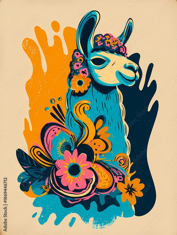 Naklejka premium abstraktes Lama