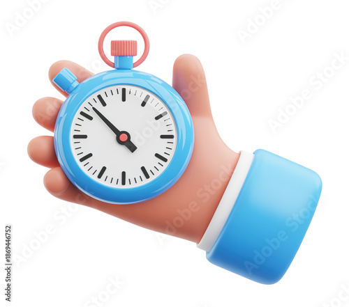 3D Stopwatch Icon for Timekeeping and Task Management Solutions