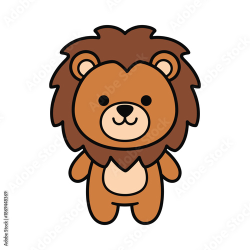 Adorable Cartoon Lion Illustration for Kids