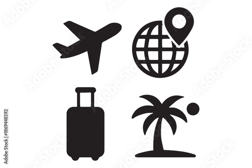 Global Travel and Vacation Destination Icons