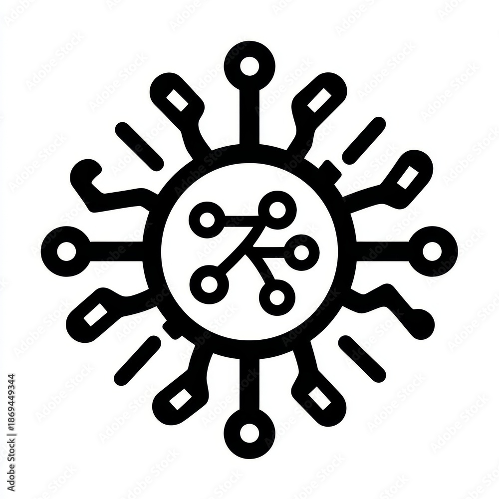 Obraz premium data protection pictogram black and white icon