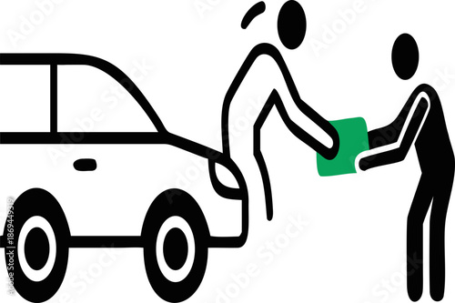 Roadside Assistance Icon Showing Car Breakdown Help, Vehicle Support and Emergency Service Concept