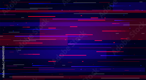 Background design with glitch effect. System error or computer crash. Rewind display. Grain pixel stripes. Technical failure. Abstract texture with defects. Vector cyberpunk backdrop