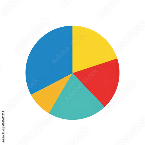 Free Download Colorful pie chart segmented design isolated on transparent background - GFXLoad