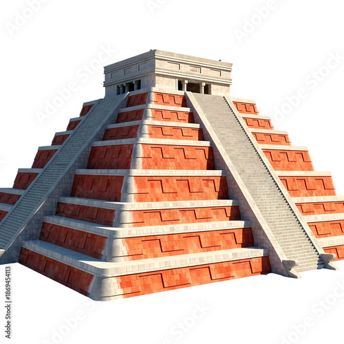 Chichen Itza Mayan Kukulkan Pyramid - Ancient Temple Cut-out Image