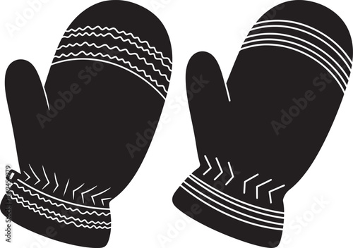 Pair of winter mittens for cold weather