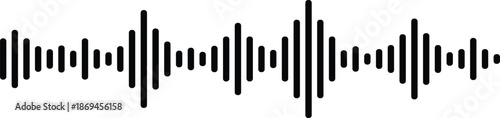 Sound and audio waves. Monochrome sound wave lines. Sound waves rhythm symbol. Volume audio scales lines. vibration and pulsing lines. Analog and digital audio signal. Music equalizer