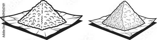 Sugar pile on plate outline illustration