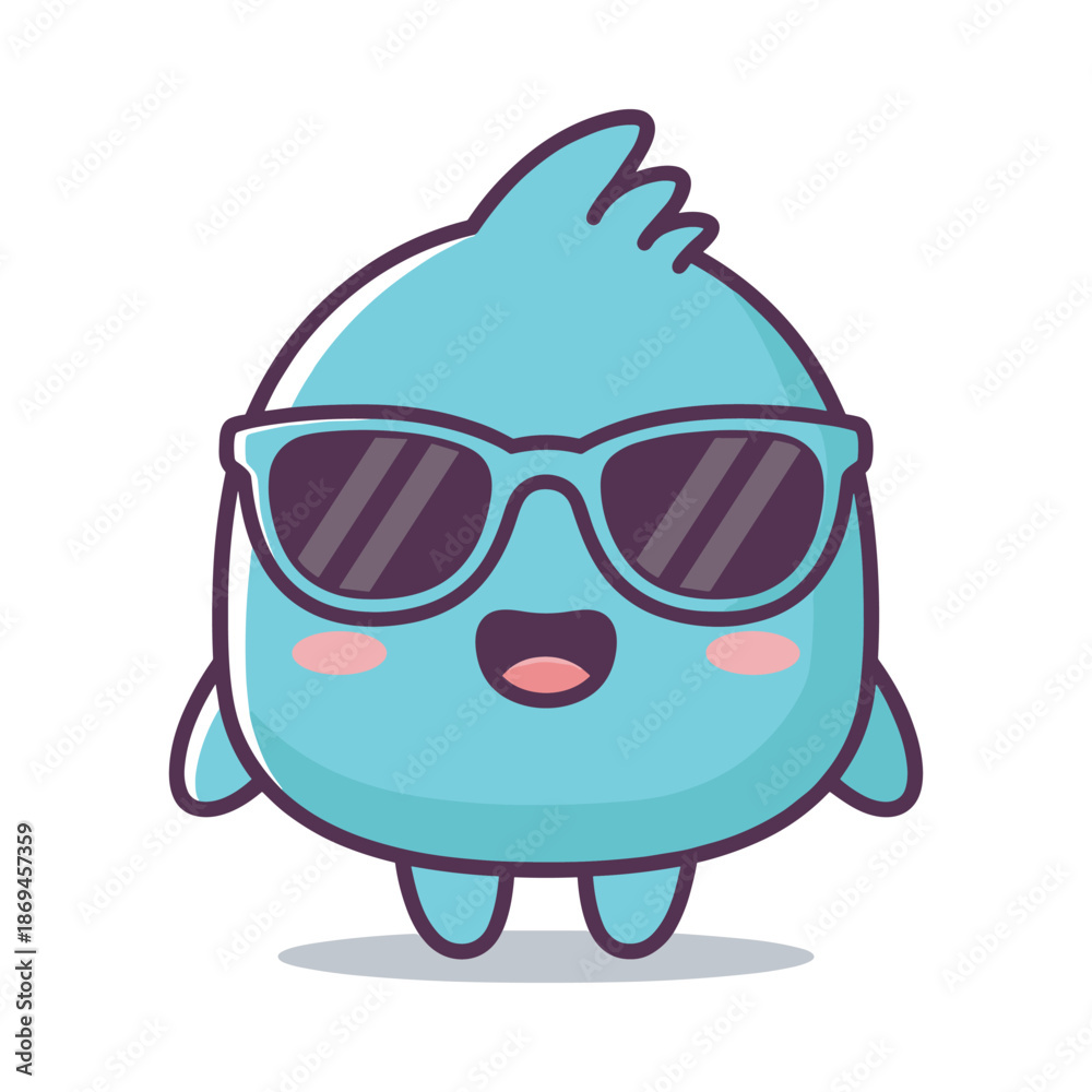 Obraz premium Cool Cartoon Character Wearing Sunglasses Vector Illustration