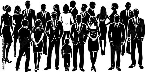 People Silhouette Vector Icon Pack, Business People Silhouette Icon Set