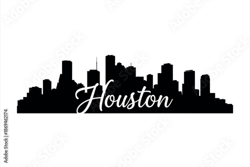 Houston City Skyline Silhouette Vector