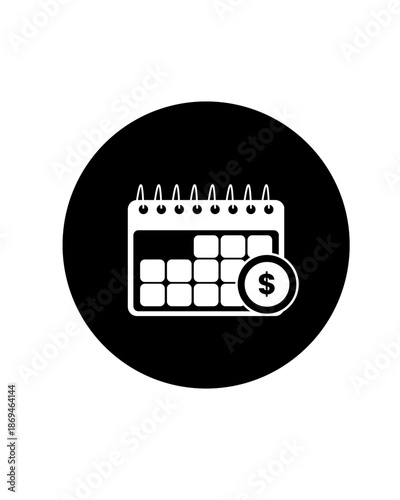 Expense Planning Calendar App Icon in Circle