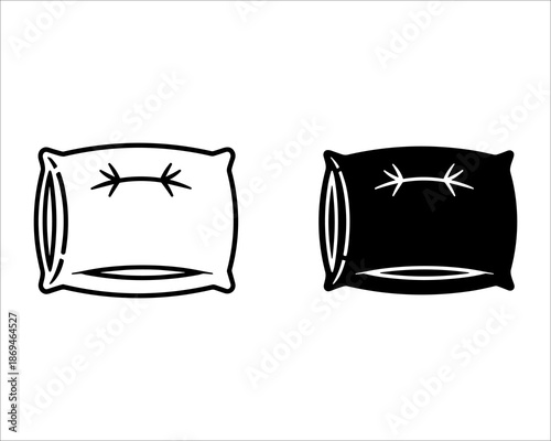 Two pillows with different colors and a small branch sleep rest comfort