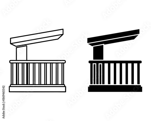 Black and white line of a crib with a canopy baby crib nursery wooden crib