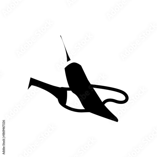 Stylized spicy chili pepper icon in organic woodblock style