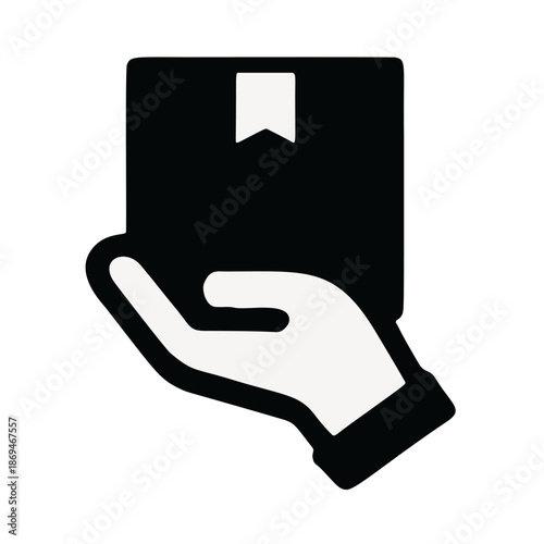 Minimalist Hand Drawn Parcel Delivery Service Concept Icon Illustration