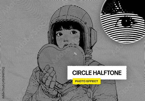 Circle Halftone Effect Mockup