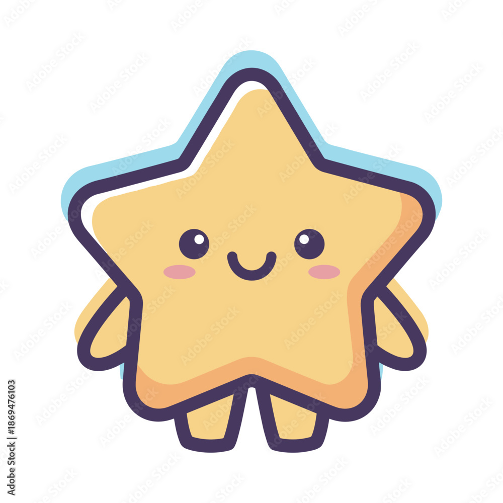 Obraz premium Cute Cartoon Star Character Illustration