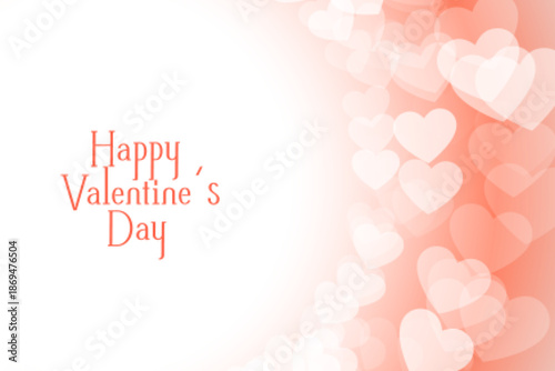 happy valentines day beautiful soft hearts background design