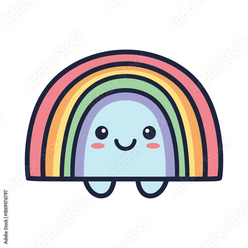 Adorable Rainbow Character Illustration