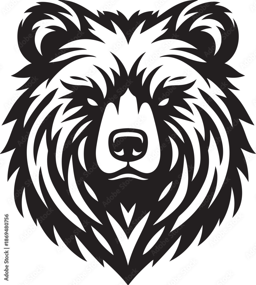 Obraz premium Bear silhouette vector art illustration. Bear vector icon.