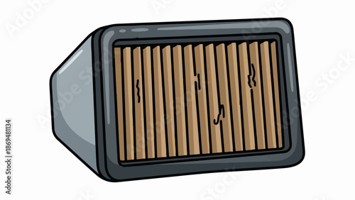 Stylized cartoon image of a car air filter