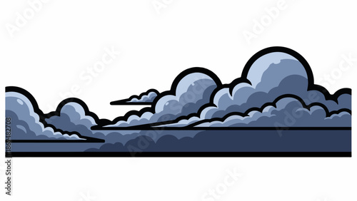 Stylized dark clouds, pixelated graphic art