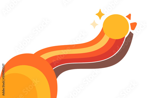 A vector illustration showcasing a simple retro-style 1970s background design with stripes