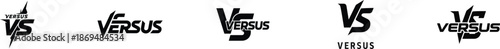 Versus logo art silhouette vector design