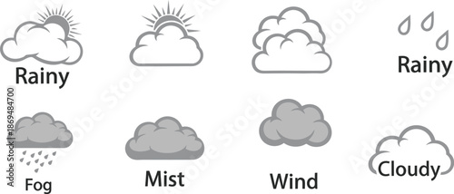 Weather forecast icon in silhouette vector design
