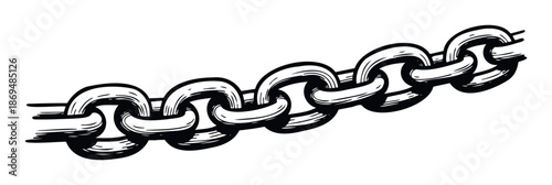 Bold hand sketched chain link symbol representing unity, power, and security, perfect for brand logos, signage, and general graphic design uses.