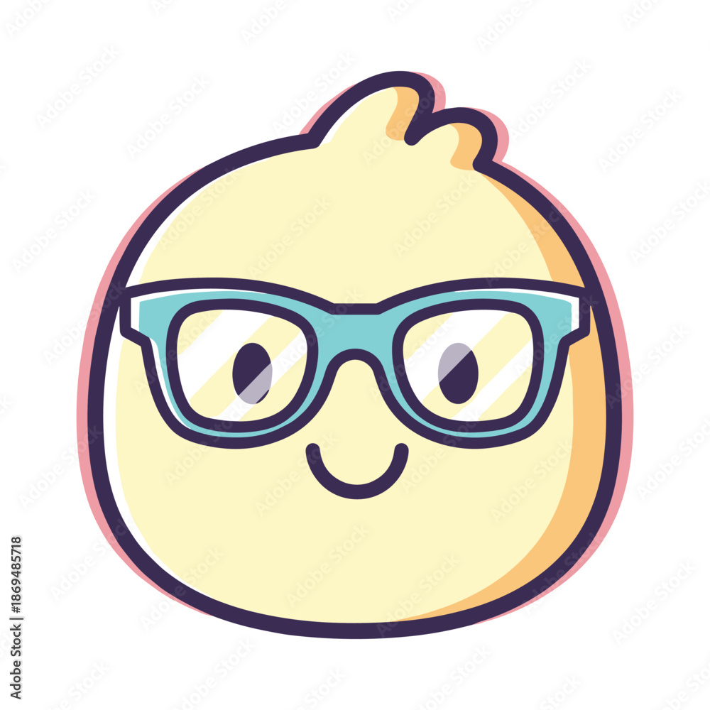 Obraz premium Cool Emoji Character with Glasses