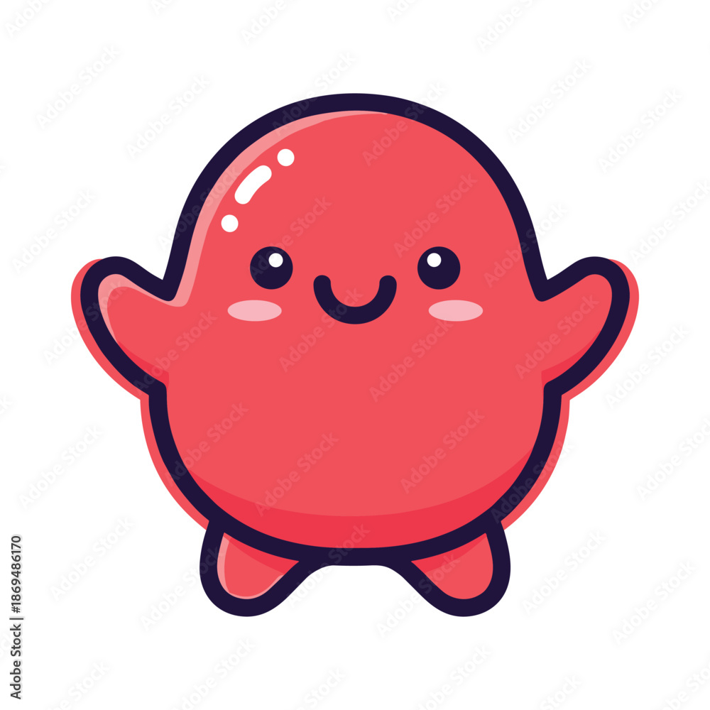 Obraz premium Adorable Red Ghost Character Illustration