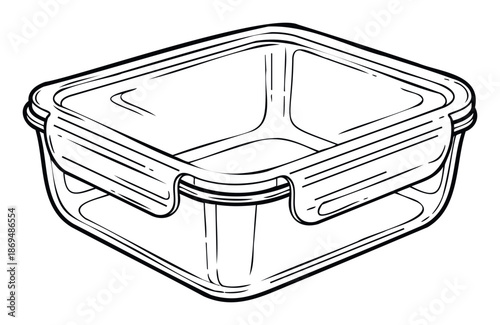 Empty clear rectangular food storage container with airtight locking lid perfect for organizing kitchen pantry items packing lunch meals or storing leftovers in the refrigerator