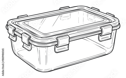 Clear food storage container with secure airtight lid and four locking clasps, ideal for kitchen organization, meal preparation, and preserving freshness of leftovers.