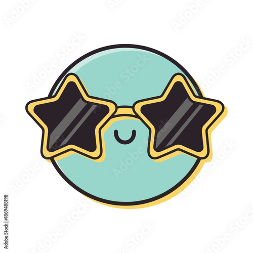 Cool Star Sunglasses Emoji Vector Illustration